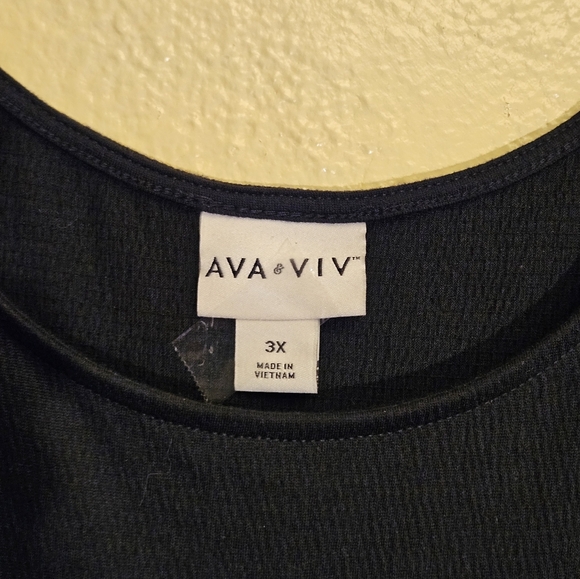 Ava & Viv Black Sleeveless Scoop-neck Babydoll Empire Waist Midi Dress Size 3X - Picture 7 of 12